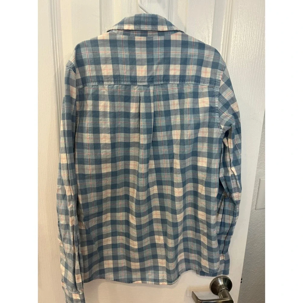 Johnnie-O Hangin Out Blue Plaid Button Down Shirt 12 Long Sleeve Cotton k7092‎